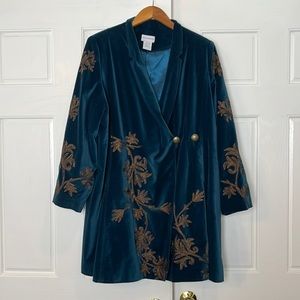 Velvet Festive Jacket with Copper Buttons